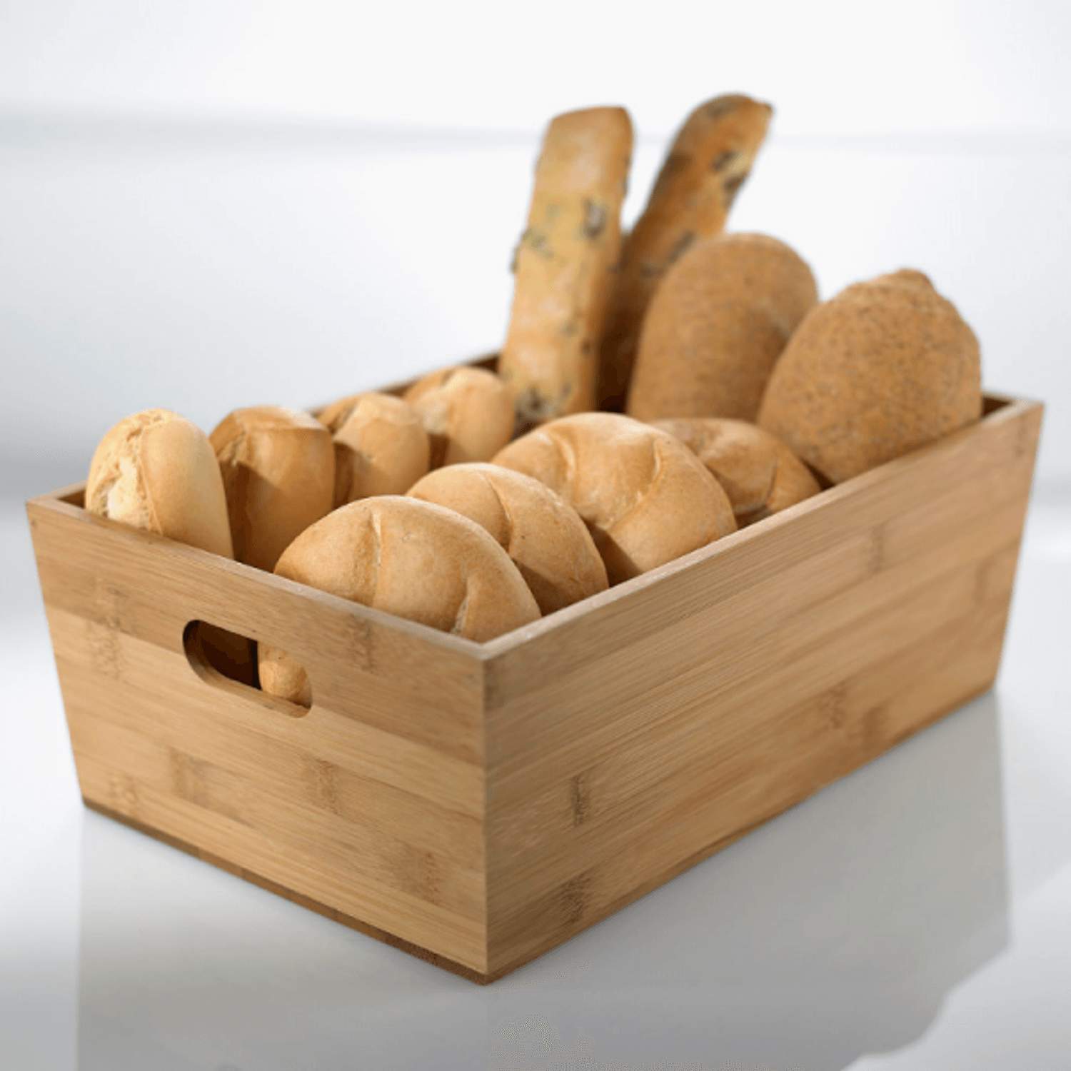 Cos pentru servit si depozitat din bambus, 20x15x9 cm fotografia produsului View 3 L