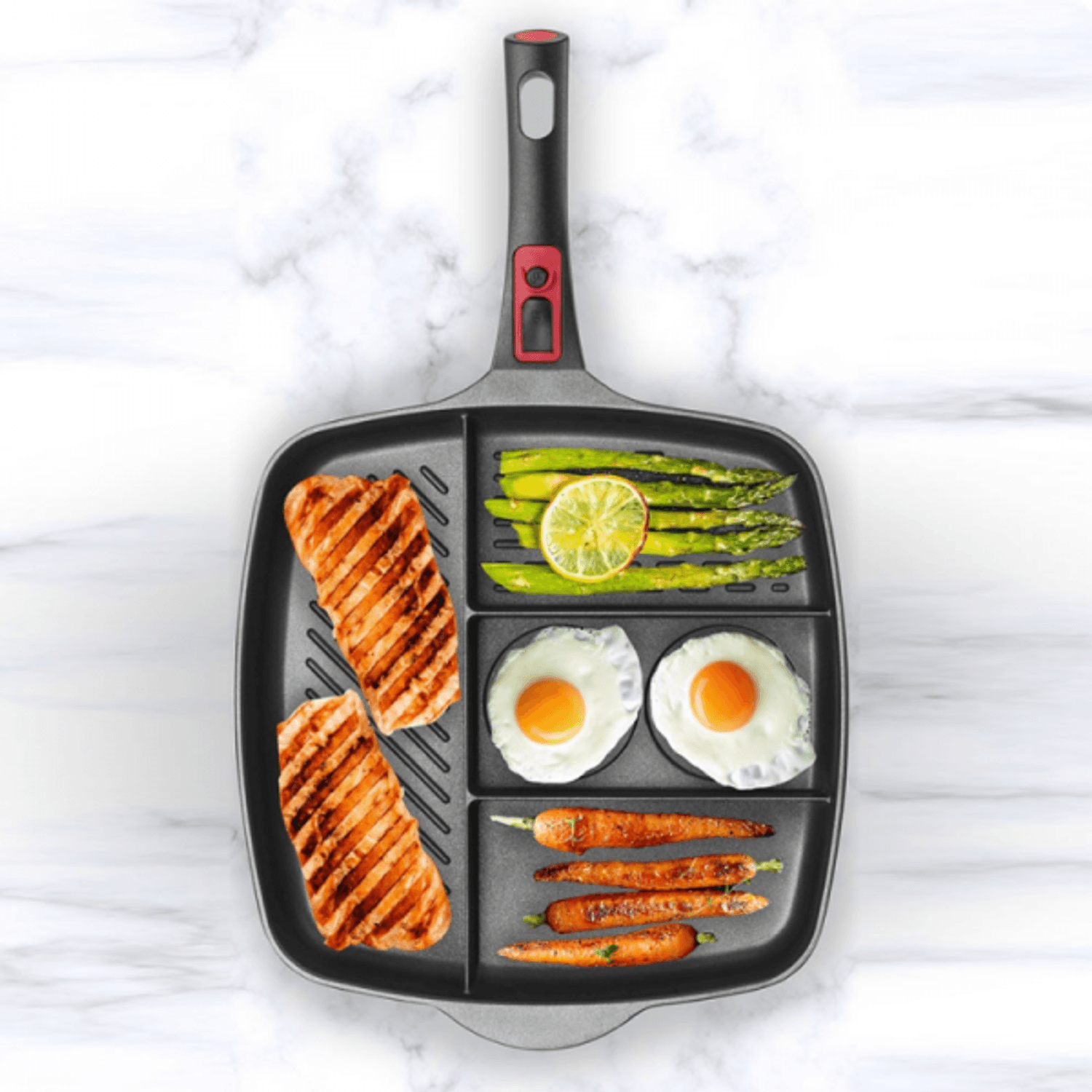 Tigaie antiaderenta tip grill, 4 in 1, Pintinox Pro fotografia produsului View 2 L