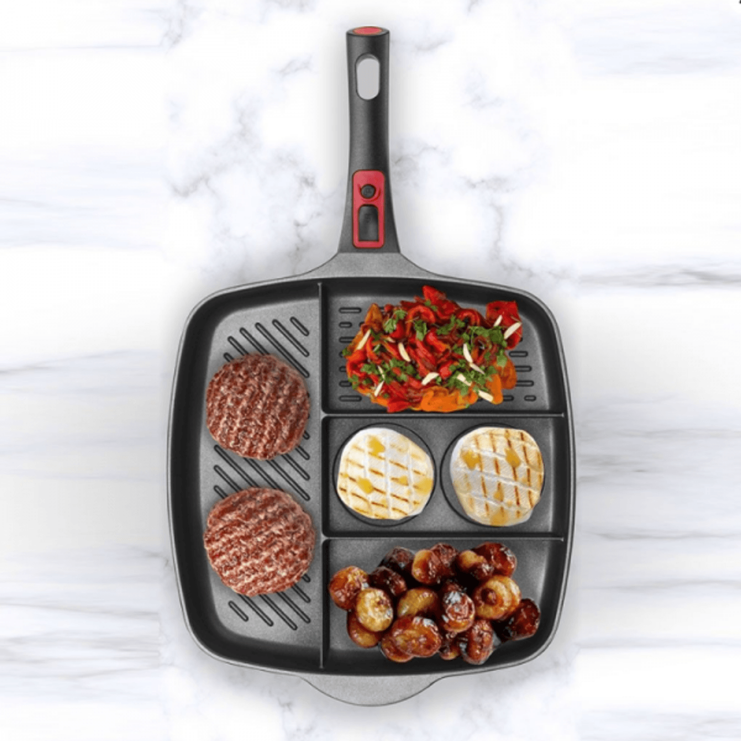 Tigaie antiaderenta tip grill, 4 in 1, Pintinox Pro fotografia produsului View 6 L