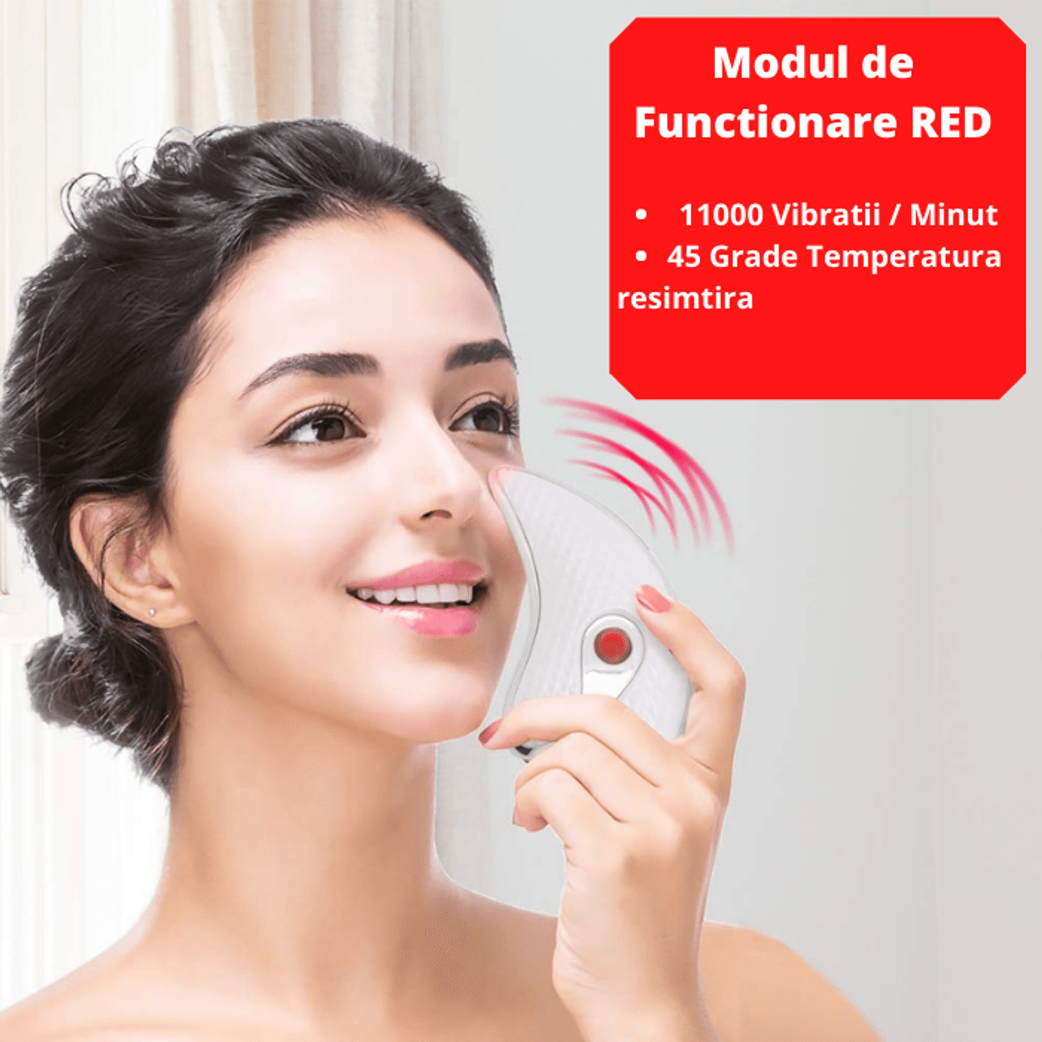 Aparat Pentru Masaj Facial Antirid si Lifting BellFyd&reg;, cu Acumulator, Functie Vibratii si Incalzire, Anti- - 0709081927038 fotografia produsului View 5 L