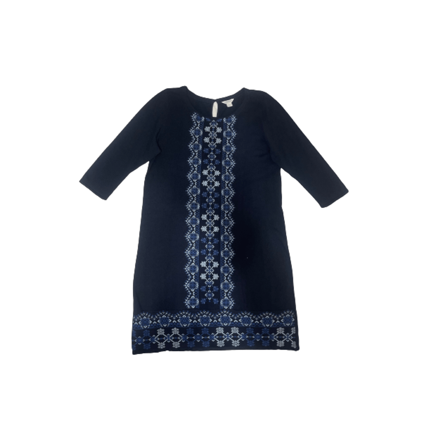 Rochie dama, Monsoon, Tunica, Midi, Croderie, Maneci trei sferturi, Bumbac, Marime 46 EU fotografia produsului