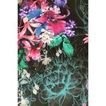 Rochie dama, Monsoon, Eleganta, Midi, Imprimeu floral tropical, Maneci trei sferturi, Matase naturala, Marime 46 EU, Negru, Ciclam fotografia produsului View 3 S