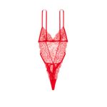Costum Sexy, Victoria's Secret, Unlined Corded Lace Teddy, Red, Marime XS fotografia produsului View 3 S