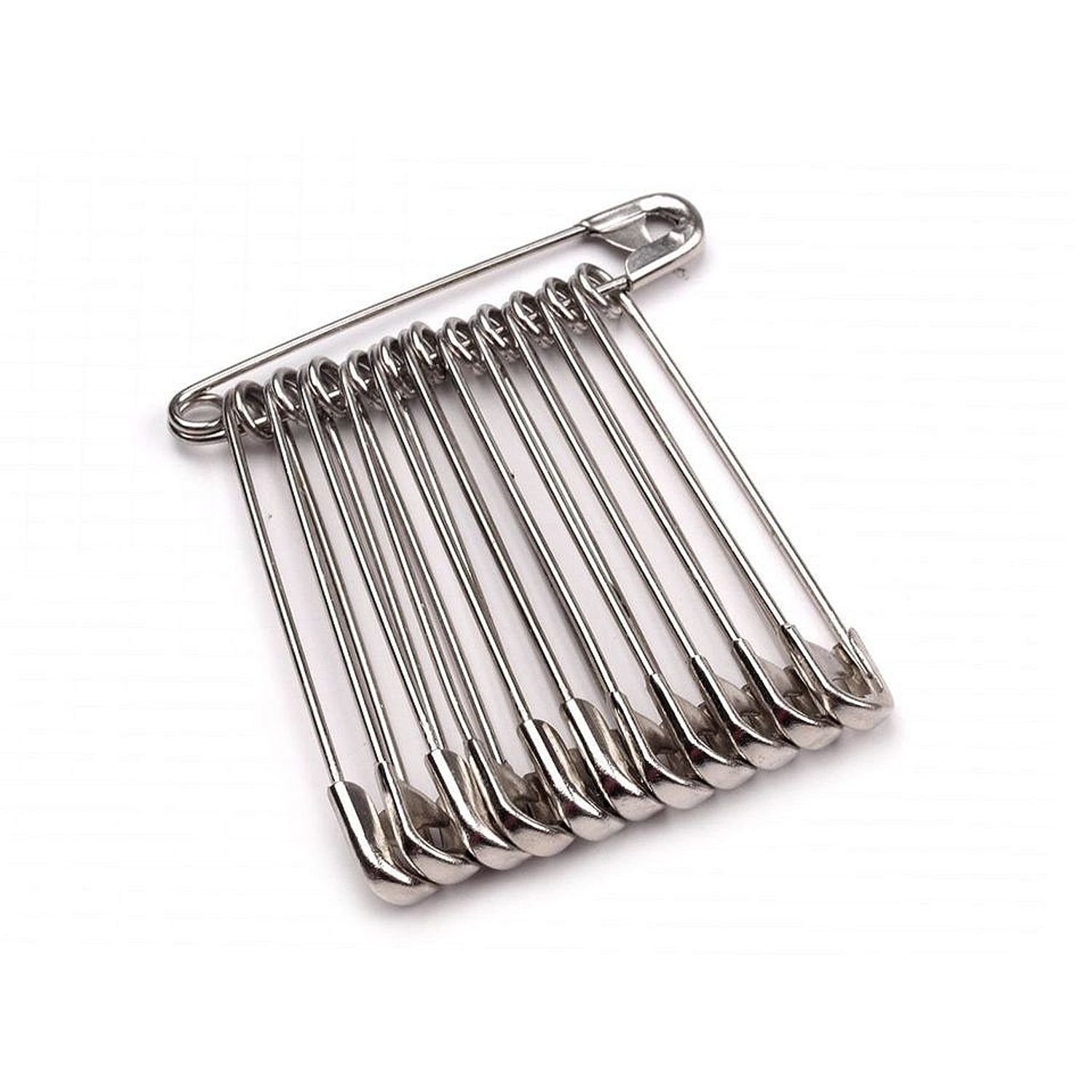 Set 12 ace de siguranta, lungime 50 mm, argintii fotografia produsului