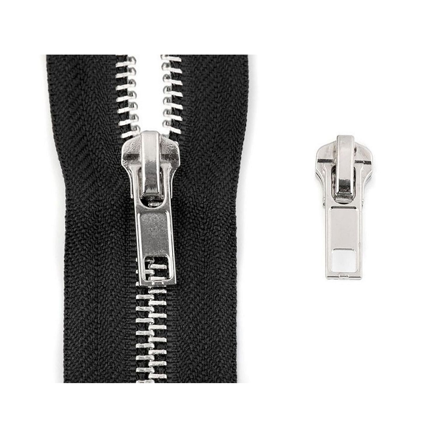 Cursor pentru fermoar metalic 5 mm Platinum fotografia produsului View 2 L
