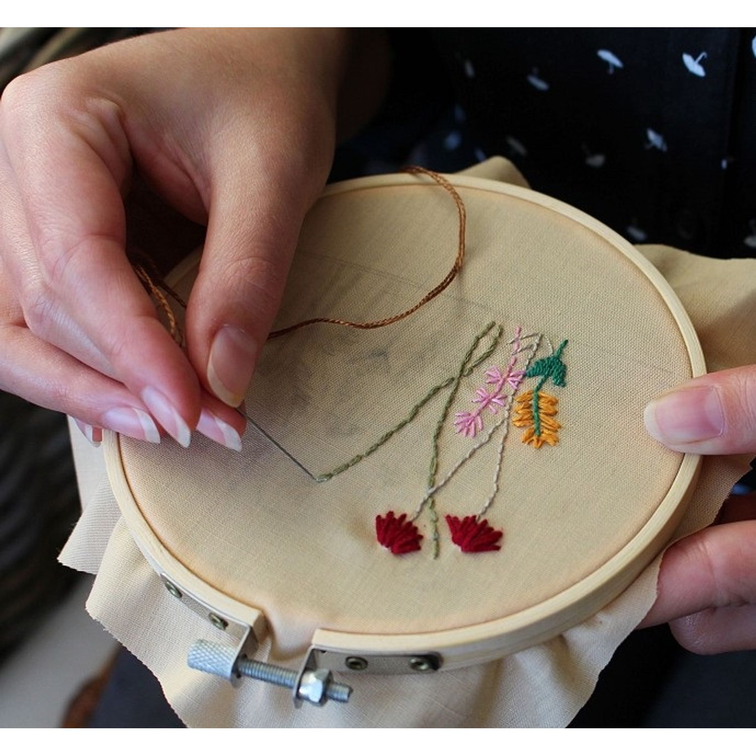 Gherghef broderie din bambus Kyrra,  diametru 12,5 cm fotografia produsului View 5 L