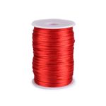 Snur satinat pentru kumihimo, diametru 2 mm, rola 95 m,  Rosu fotografia produsului