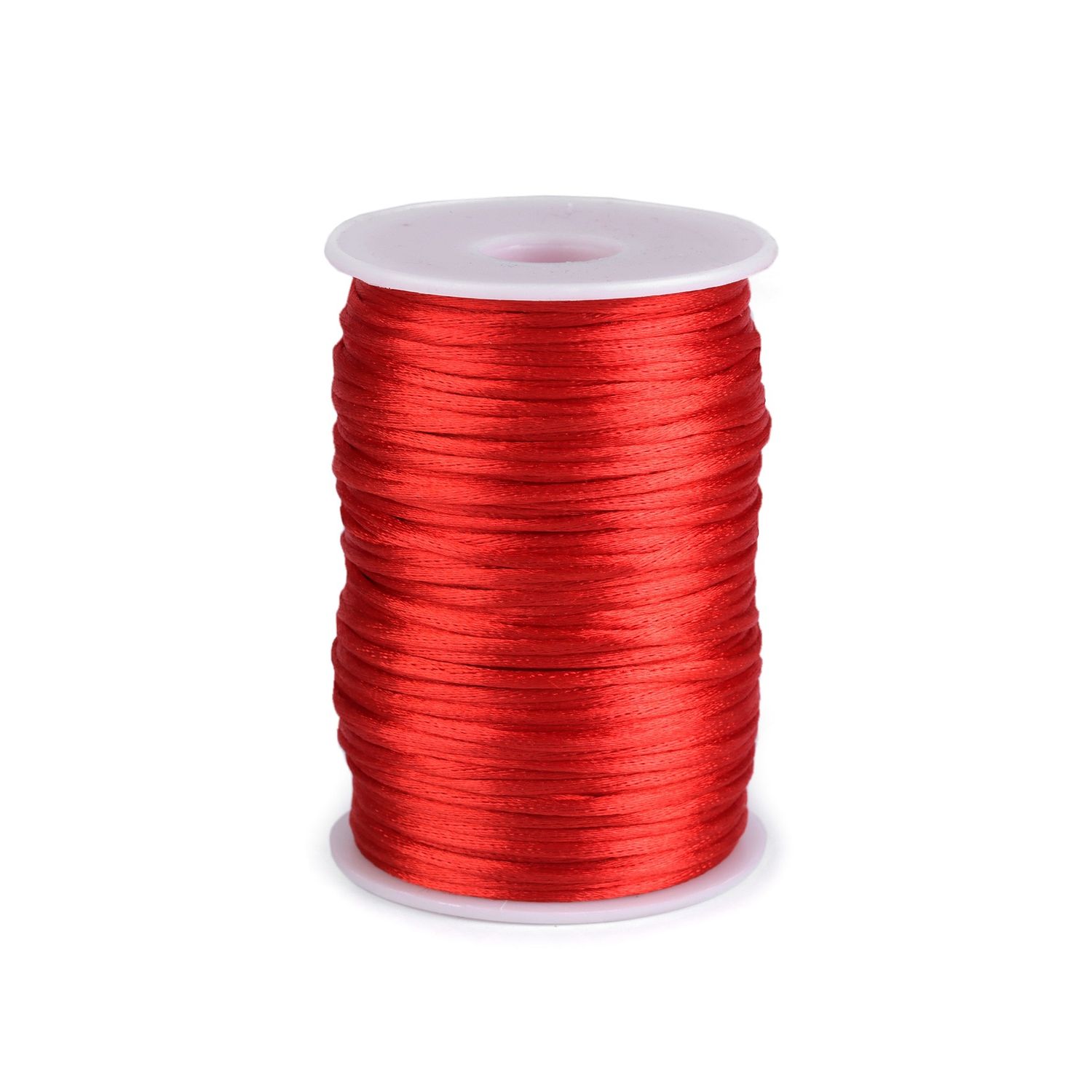 Snur satinat pentru kumihimo, diametru 2 mm, rola 95 m,  Rosu fotografia produsului
