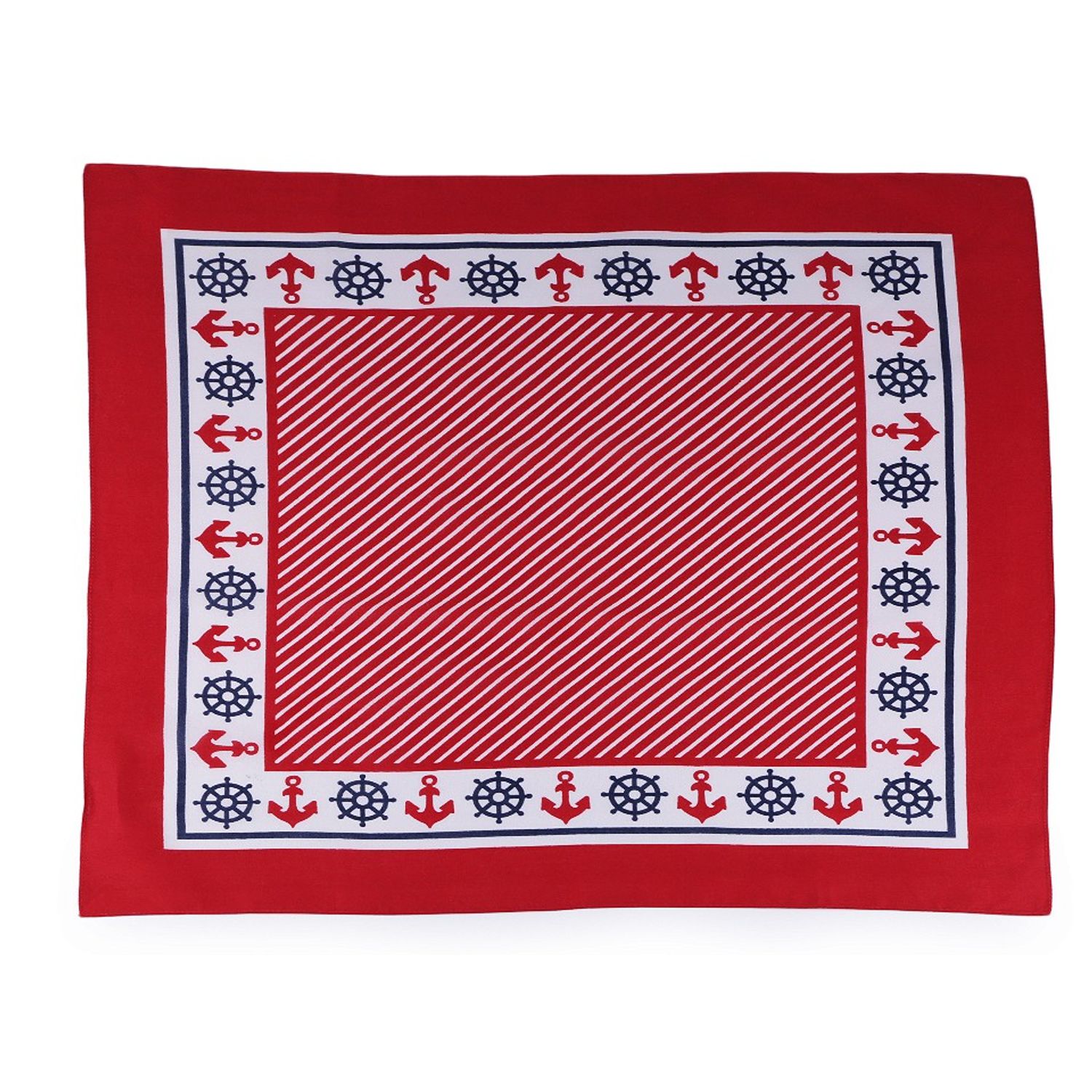Batic bumbac, motive marinaresti, 55x55 cm Rosu fotografia produsului View 2 L