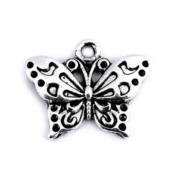 Pandantiv Metalic Decorativ Fluture, 16 X 20 Mm Platinum