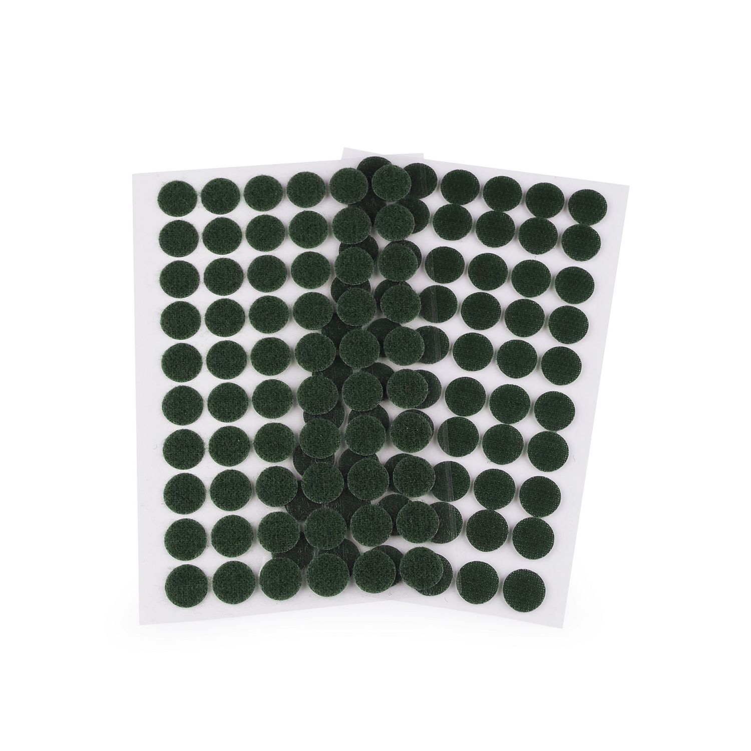 Set complet 60 buline arici autoadezive, puf si scai, 15 mm, Verde inchis fotografia produsului