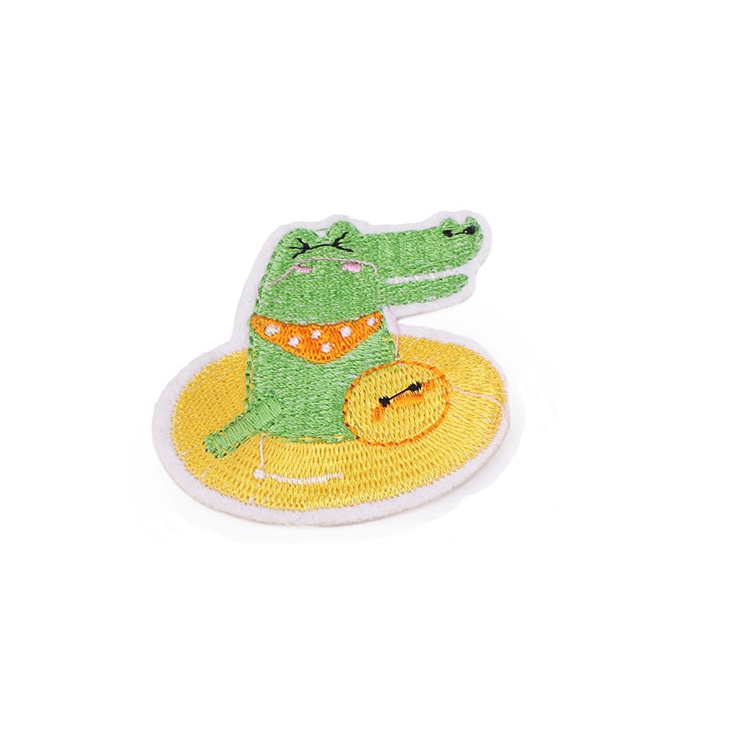Aplicatie textila termoadeziva brodata 6 x 6 cm Crocodil fotografia produsului