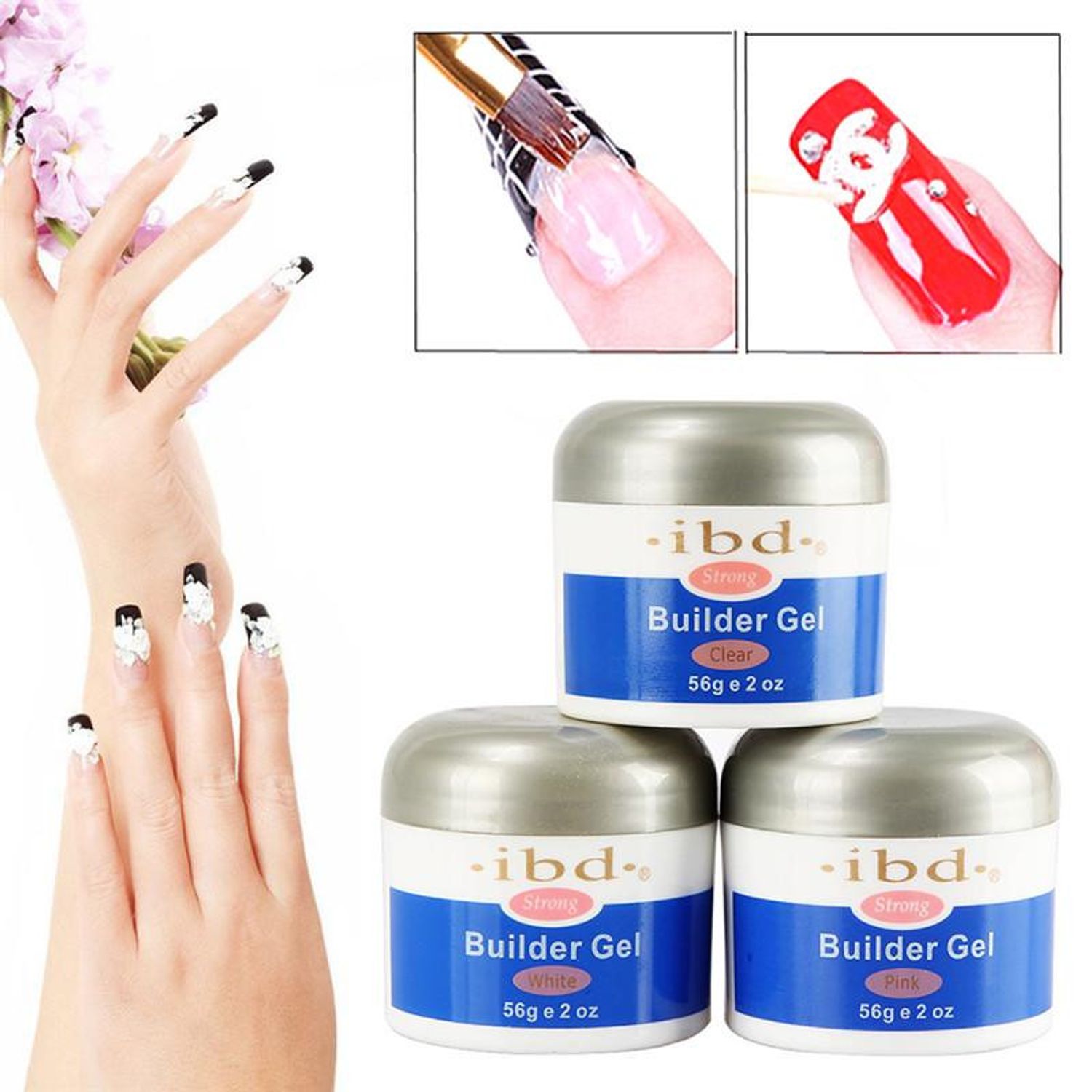 Gel UV Constructie ibd, Builder Gel, Transparent, 56 g fotografia produsului View 2 L