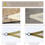 Outsunny Cort Parasolar Triunghiular, Alb Crem, 4x4x4m fotografia produsului View 4 S