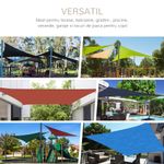 Outsunny Cort Parasolar Triunghiular, Alb Crem, 4x4x4m fotografia produsului View 6 S