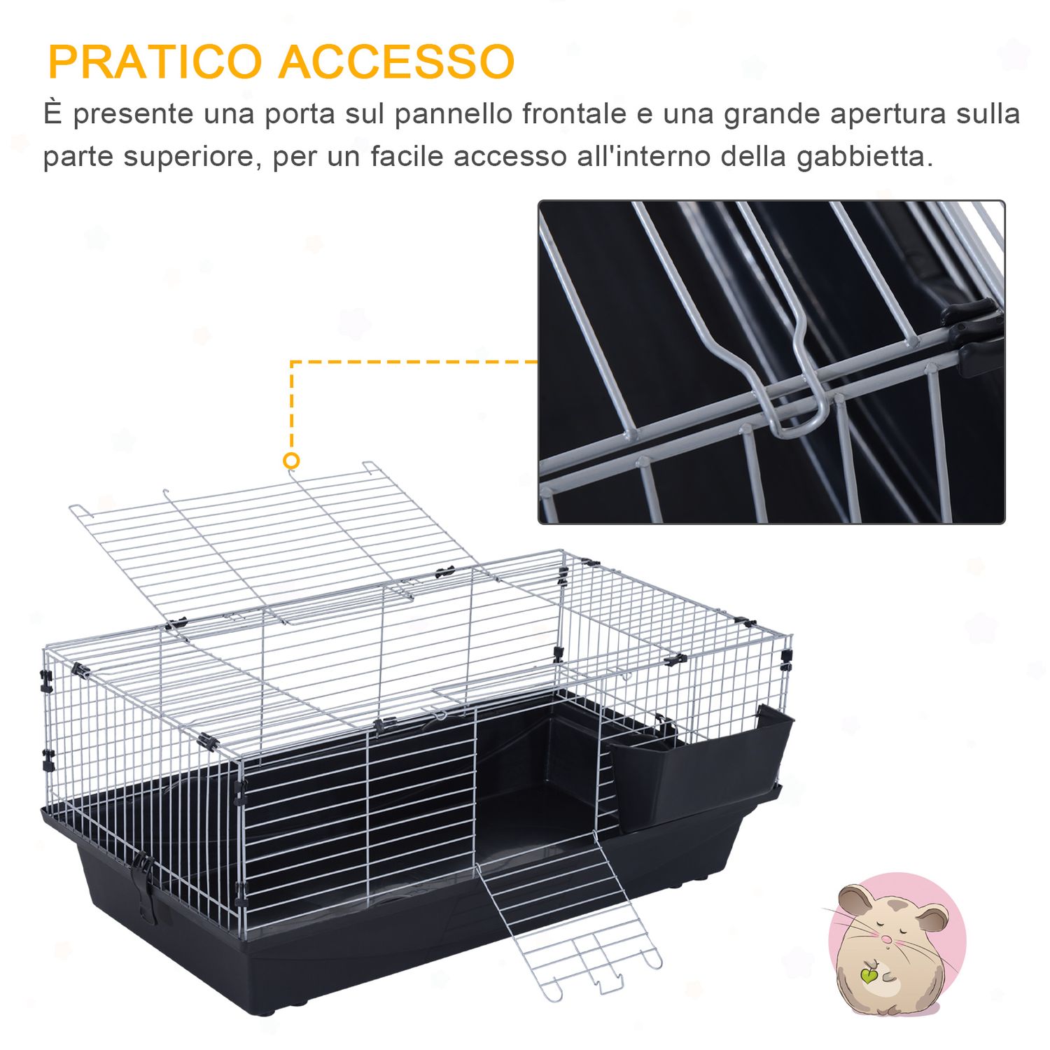 PawHut Cusca Transport pentru Mici Rozatori, 100x55x41cm fotografia produsului View 3 L