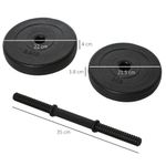 HomCom Set de 2 Gantere cu Discuri 18Kg fotografia produsului View 2 S