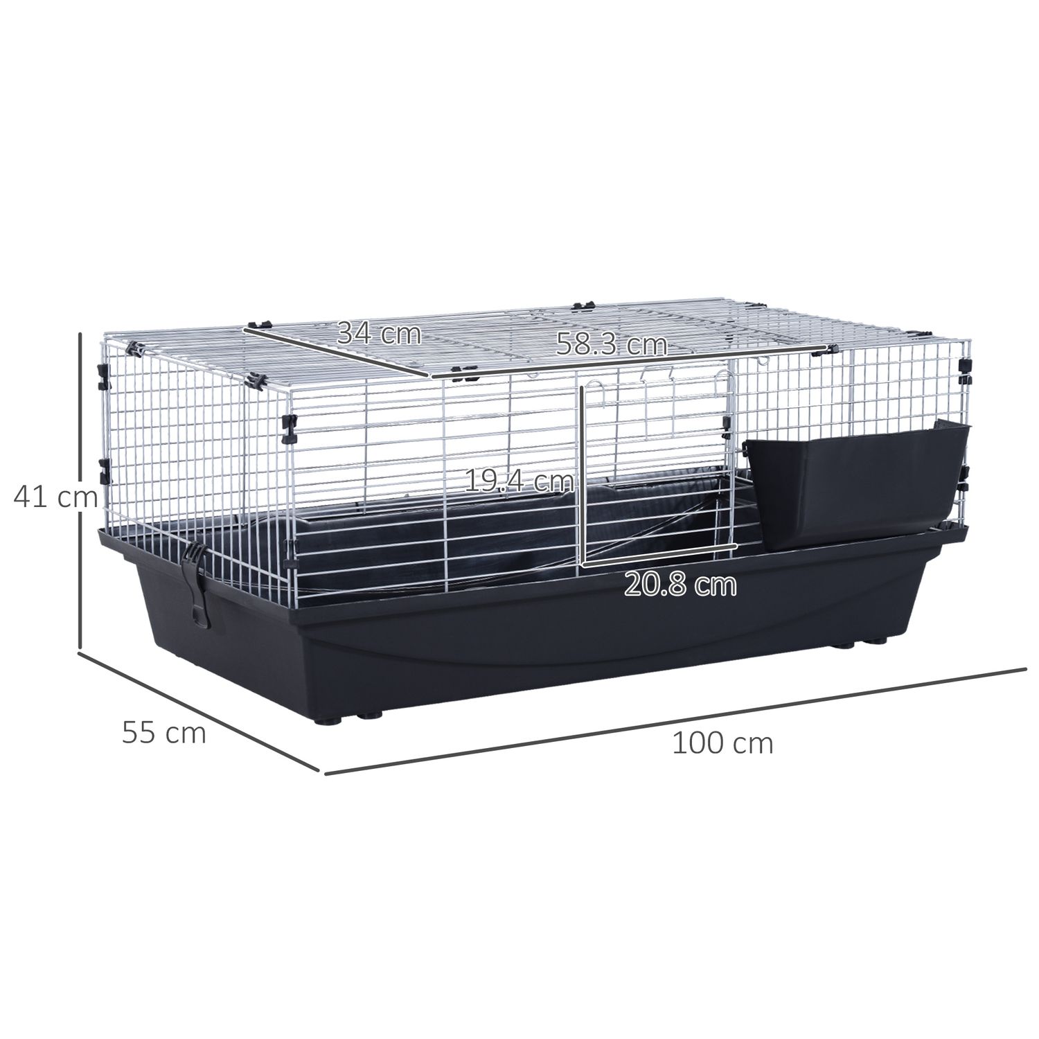 PawHut Cusca Transport pentru Mici Rozatori, 100x55x41cm fotografia produsului View 2 L