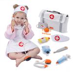 Set interactiv pentru copii &ldquo;Doctorasul Vesel&rdquo;, 9 piese, Tumama&reg;, varsta +3 ani, Material Plus/Bumbac, alb fotografia produsului View 4 S
