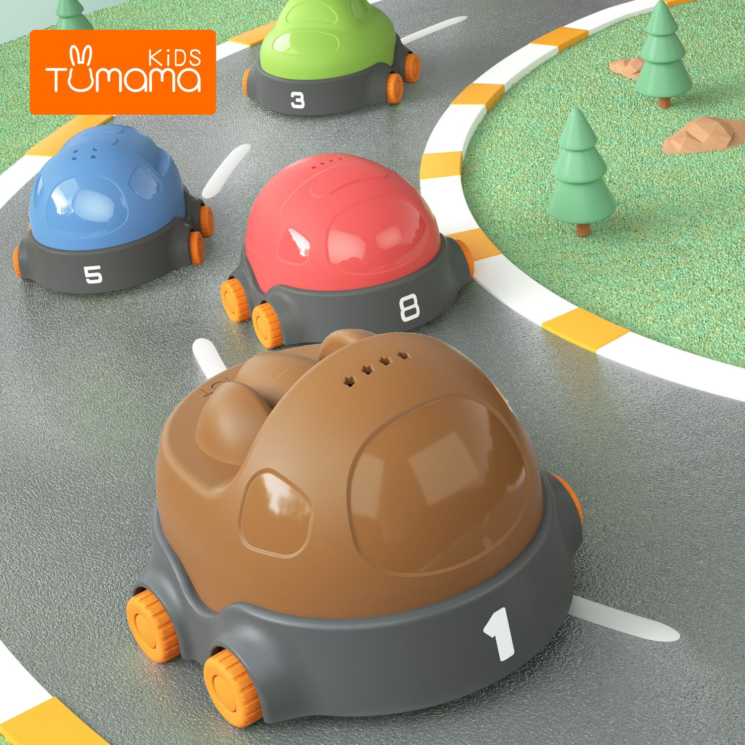 Covoras interactiv si educativ cu masinute, 68x68 cm, material plastic ABS,  Tumama&reg;, multicolor fotografia produsului View 4 L