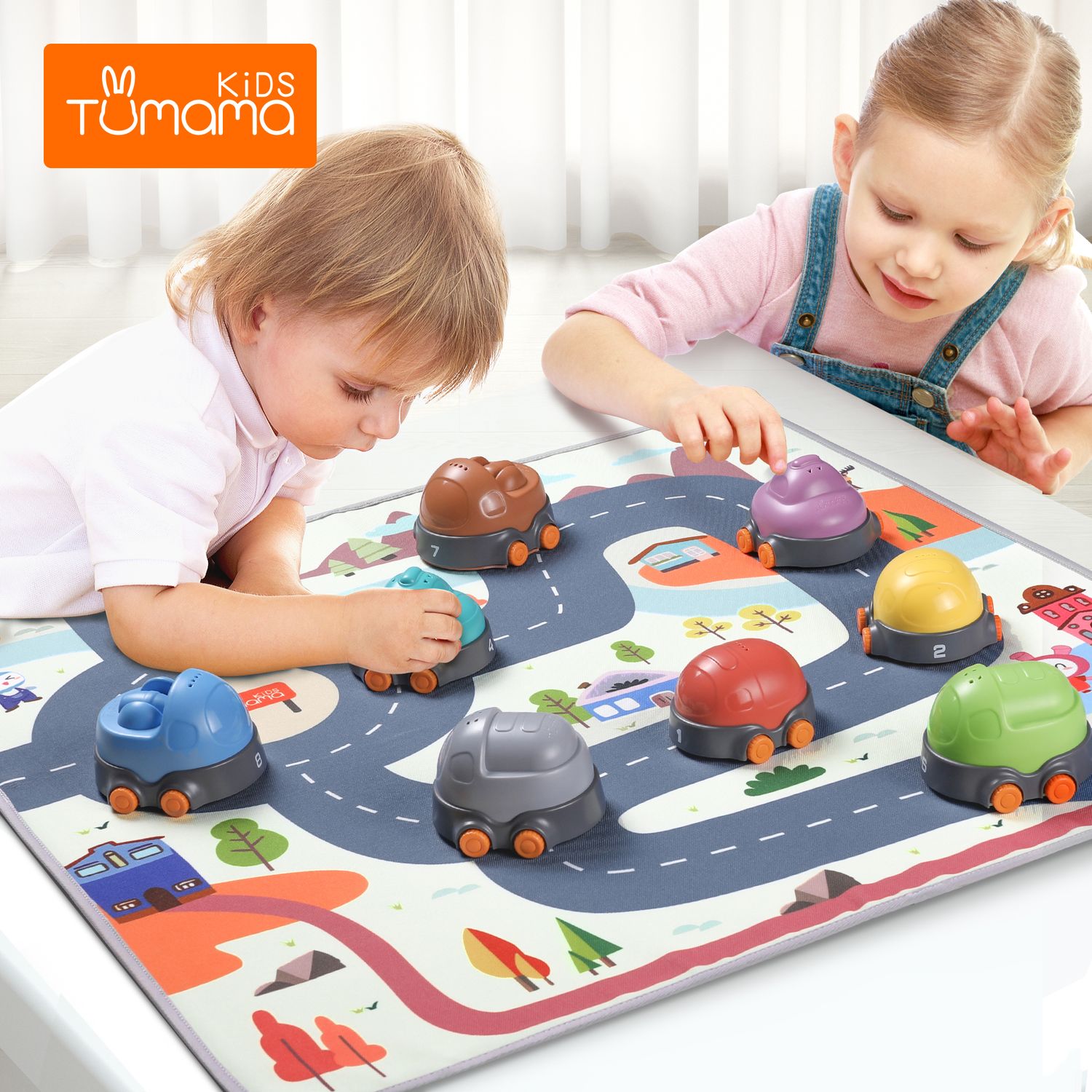 Covoras interactiv si educativ cu masinute, 68x68 cm, material plastic ABS,  Tumama&reg;, multicolor fotografia produsului View 6 L