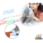 Jucarie interactiva Elefant din Plus, Canta in Limba Romana &ldquo;Daca vesel se traieste&rdquo;, Smartic, albastru fotografia produsului View 5 S