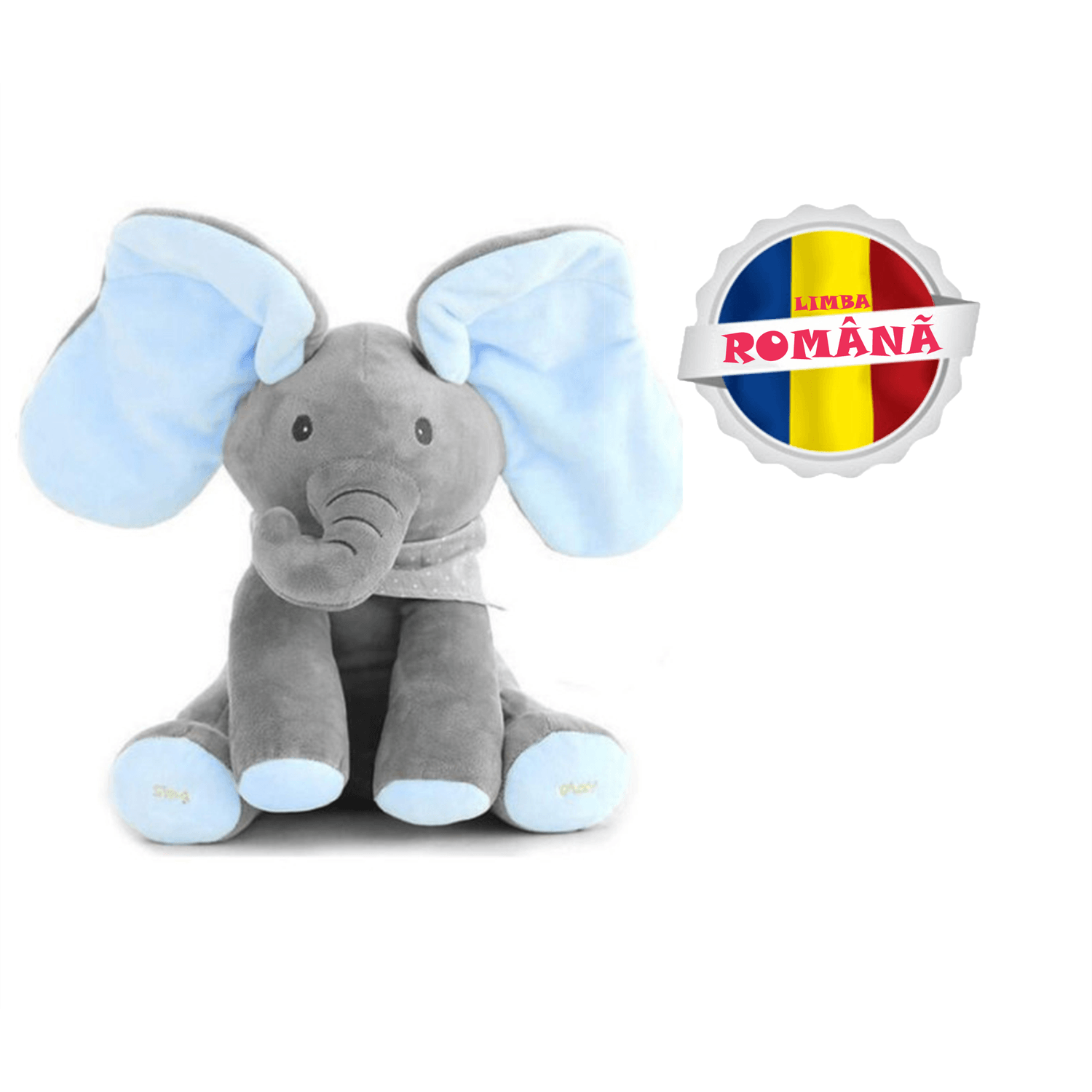 Jucarie interactiva Elefant din Plus, Canta in Limba Romana &ldquo;Daca vesel se traieste&rdquo;, Smartic, albastru fotografia produsului View 6 L