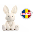 Jucarie interactiva, Iepuras de plus Cucu-Bau, Peek a Boo - Canta si vorbeste, Culoare Alb fotografia produsului View 4 S