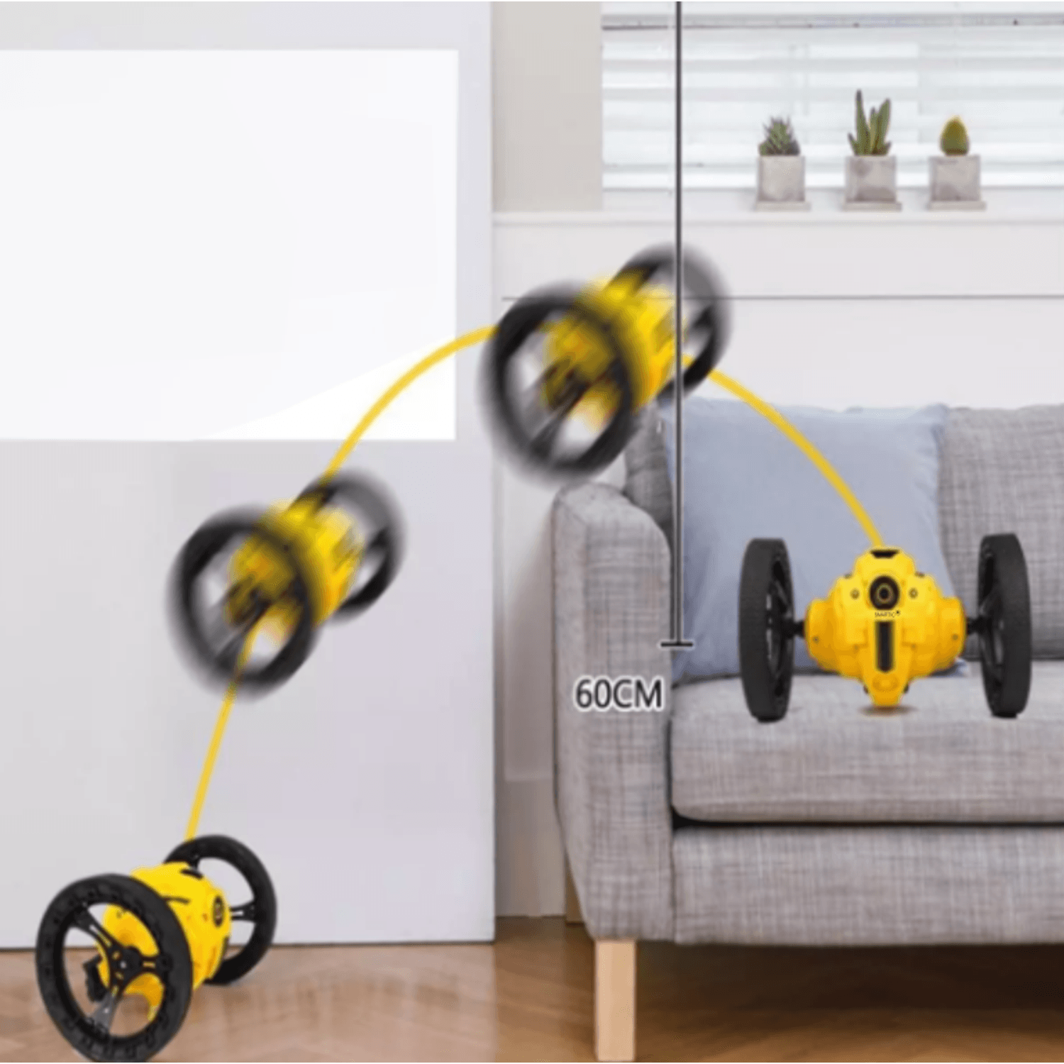 Masina jucarie pentru copii cu telecomanda Jumping Car, Salt 60 cm inaltime, Lumini si Sunet, Rotire 360ᵒ, Control - 5949128928894 fotografia produsului View 4 L