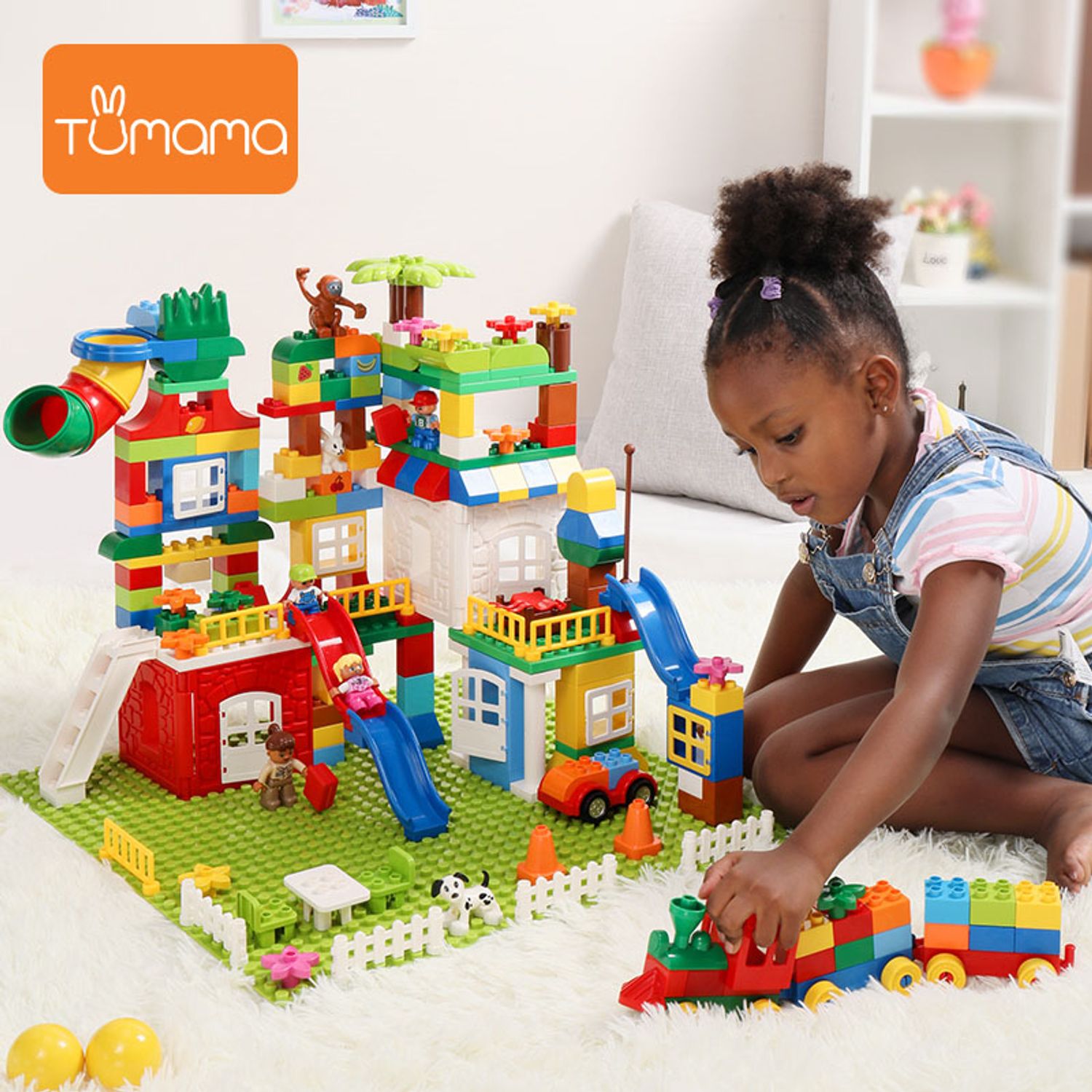 Set blocuri de constructie “Orasul meu”, multiple activitati,  225 piese, Tumama®, multicolor fotografia produsului View 3 L