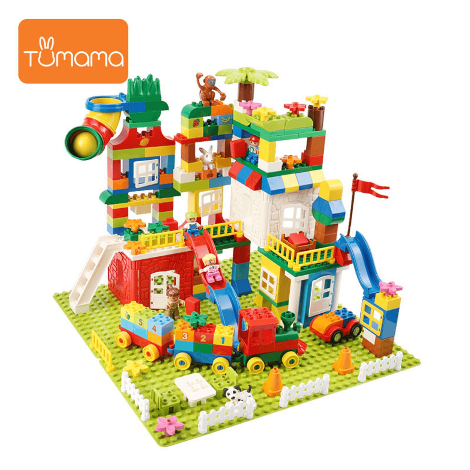 Set blocuri de constructie “Orasul meu”, multiple activitati,  225 piese, Tumama®, multicolor fotografia produsului View 6 L