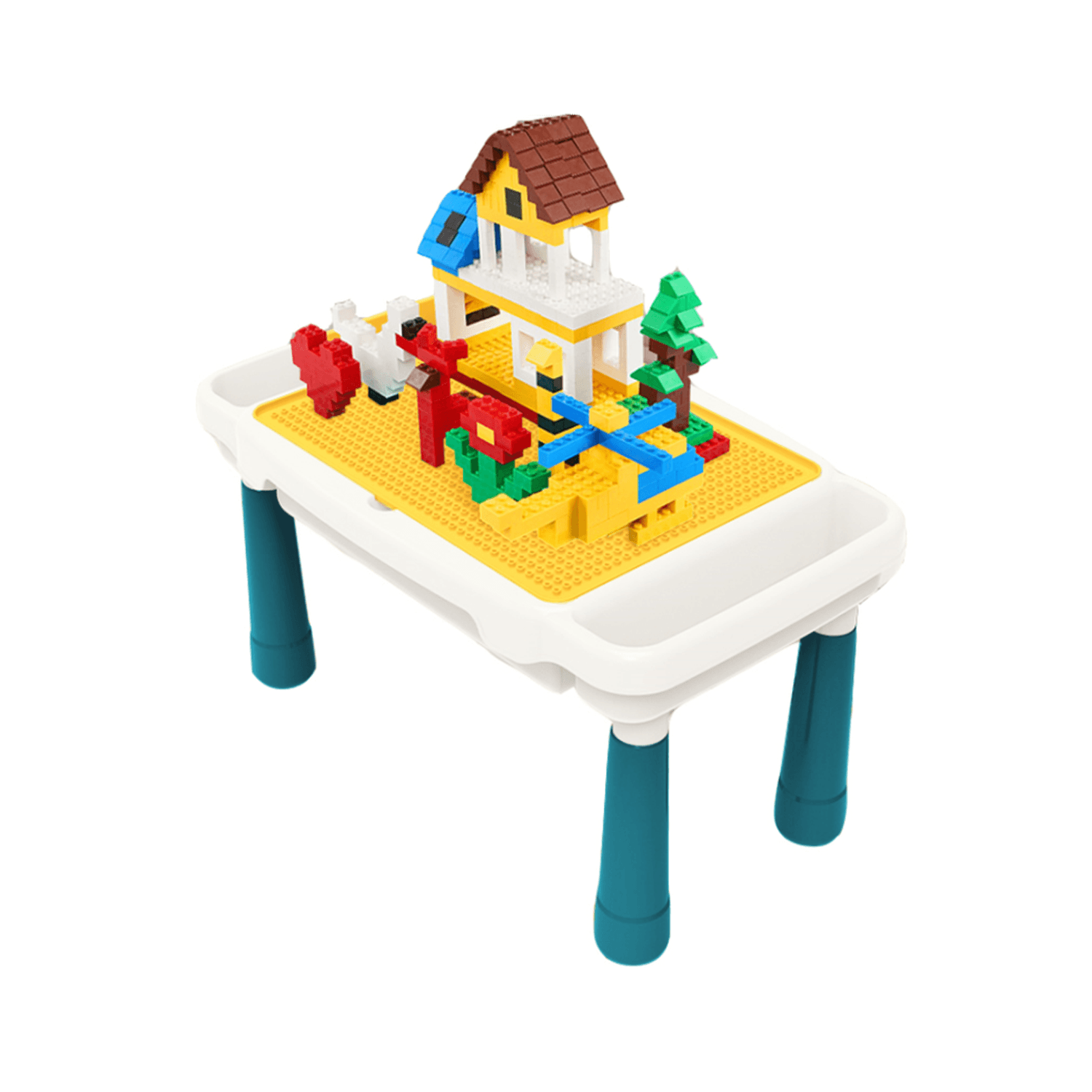 Set interactiv cu masuta si blocuri de constructie, Tumama&reg;, varsta 3 ani+, 300 piese, multicolor fotografia produsului