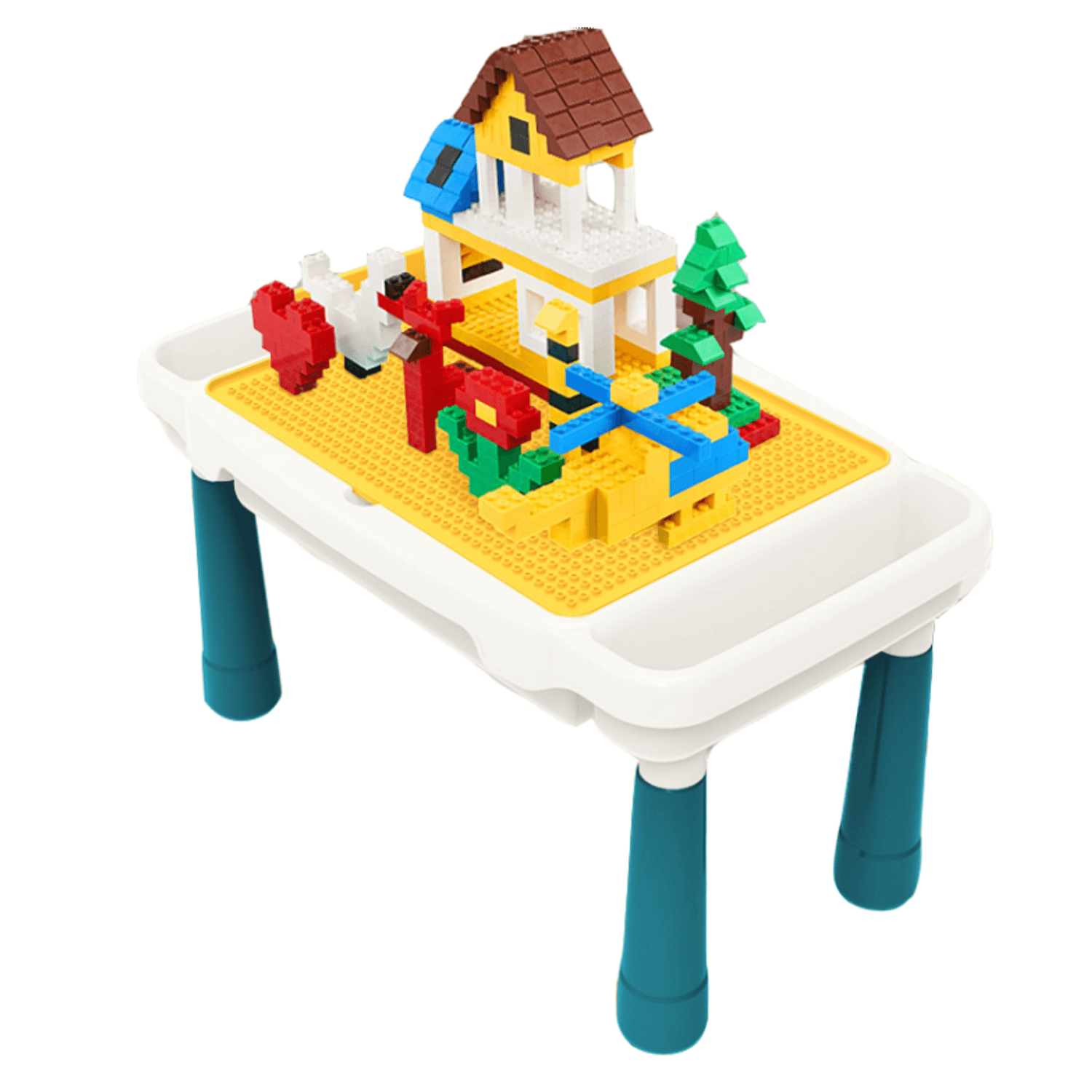 Set interactiv cu masuta si blocuri de constructie, Tumama&reg;, varsta 3 ani+, 300 piese, multicolor fotografia produsului View 4 L