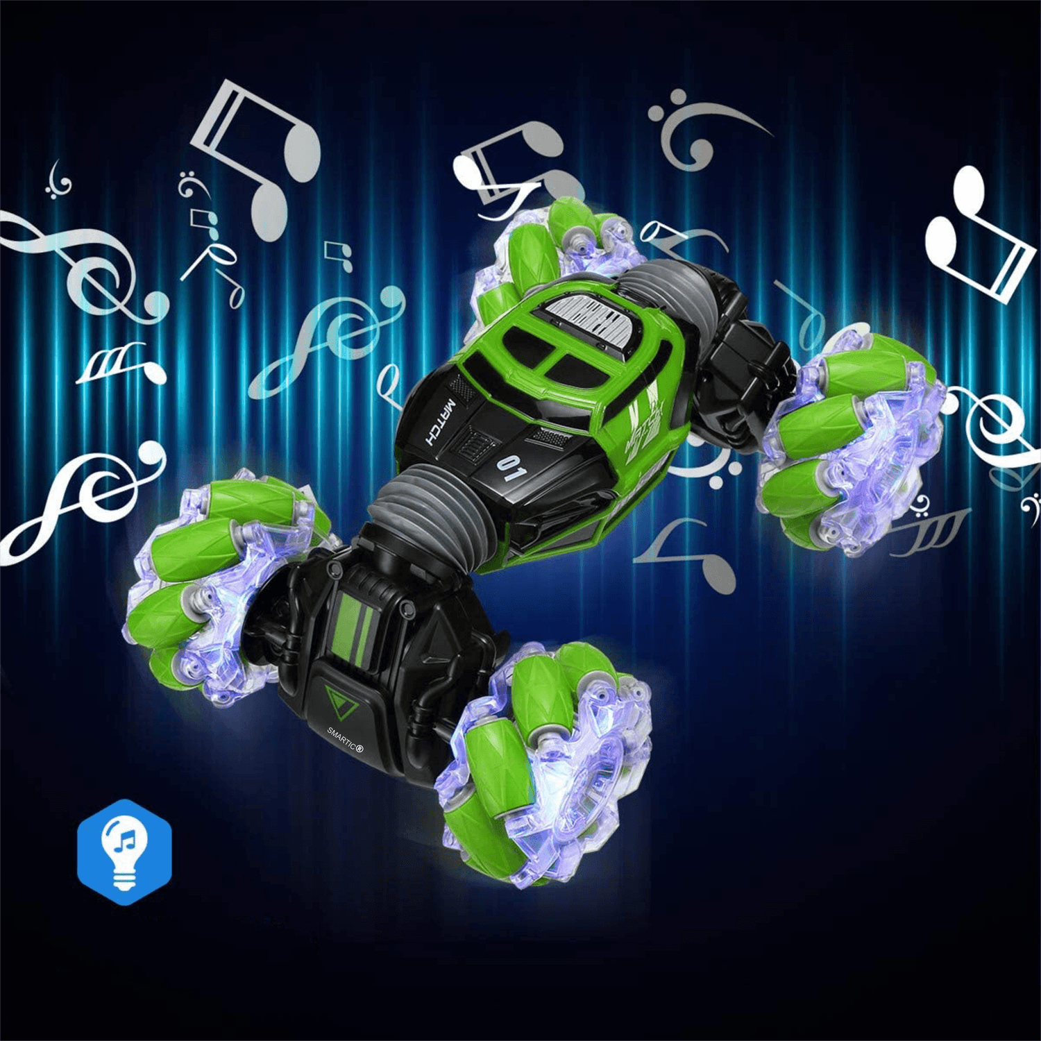 Masina cu telecomanda si control inductie Stunt Car, Lumini si Sunet, Cascadorii, Rotire 360ᵒ Frecventa 2.4Ghz, - 5949128928887 fotografia produsului View 6 L