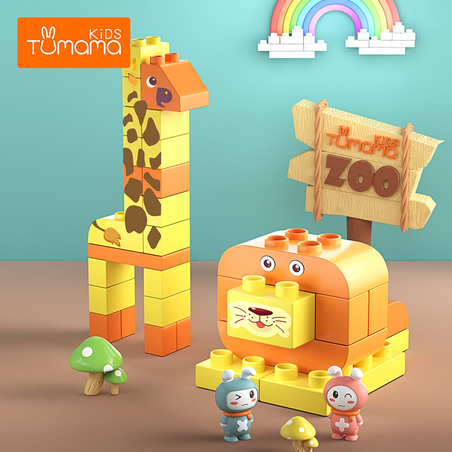 Set pentru construit Tumama&reg;, 300 piese, Animale, plastic, +3 ani, multicolor fotografia produsului View 4 L
