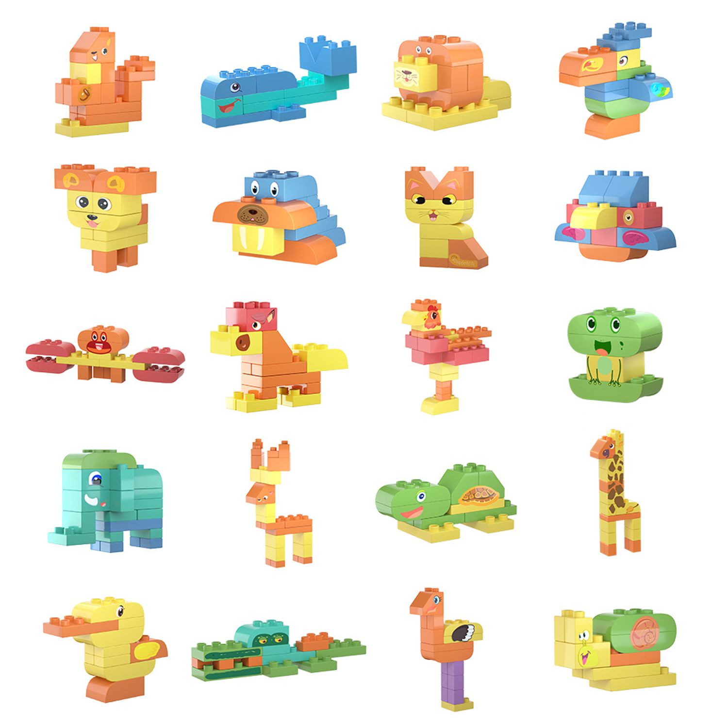 Set pentru construit Tumama&reg;, 300 piese, Animale, plastic, +3 ani, multicolor fotografia produsului