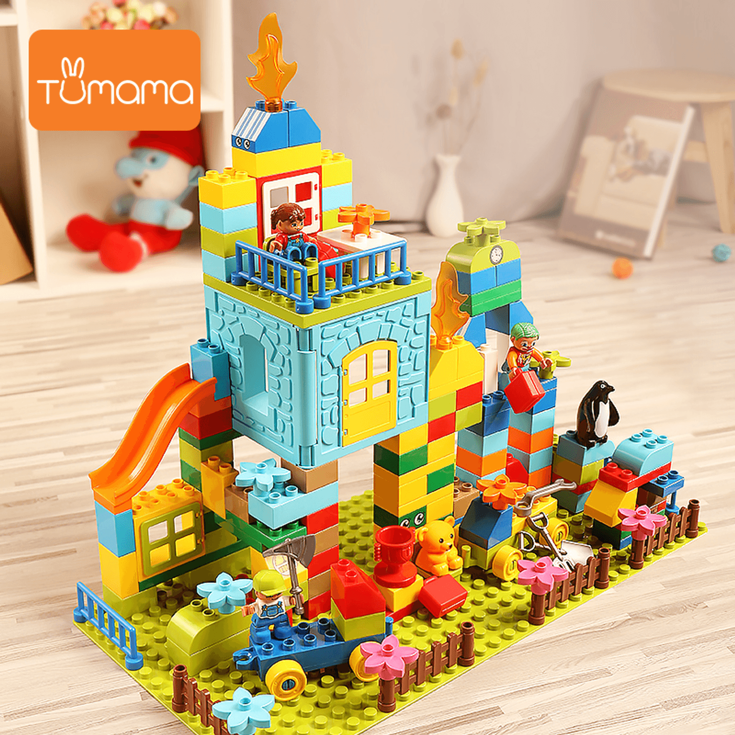 Set blocuri de constructie &ldquo;Parcul distractiei&rdquo;, 203 piese, varsta +3 ani, Tumama&reg;, multicolor fotografia produsului View 4 L