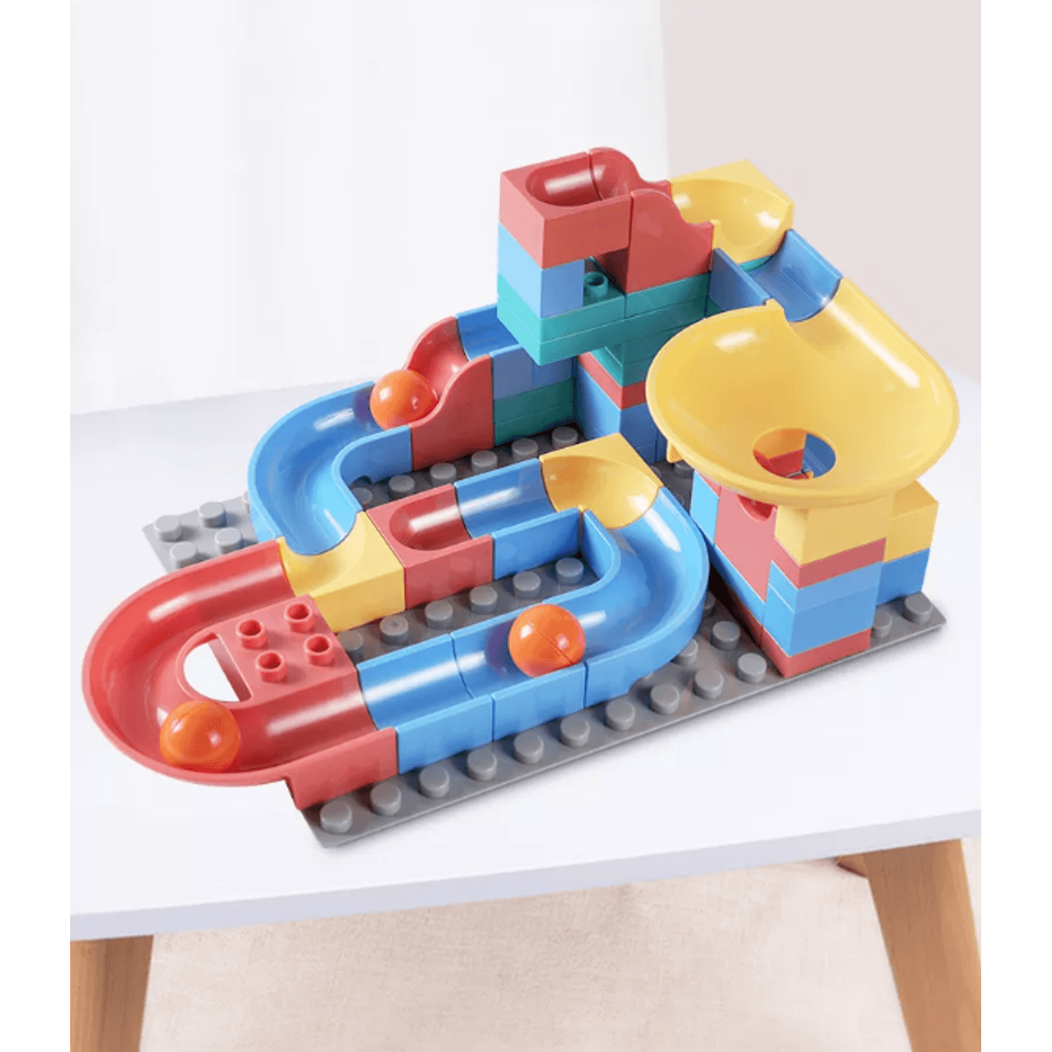 Set cuburi de constructie si platforma, Pista Marble, 70 piese, Tumama&reg;, multicolor fotografia produsului View 2 L