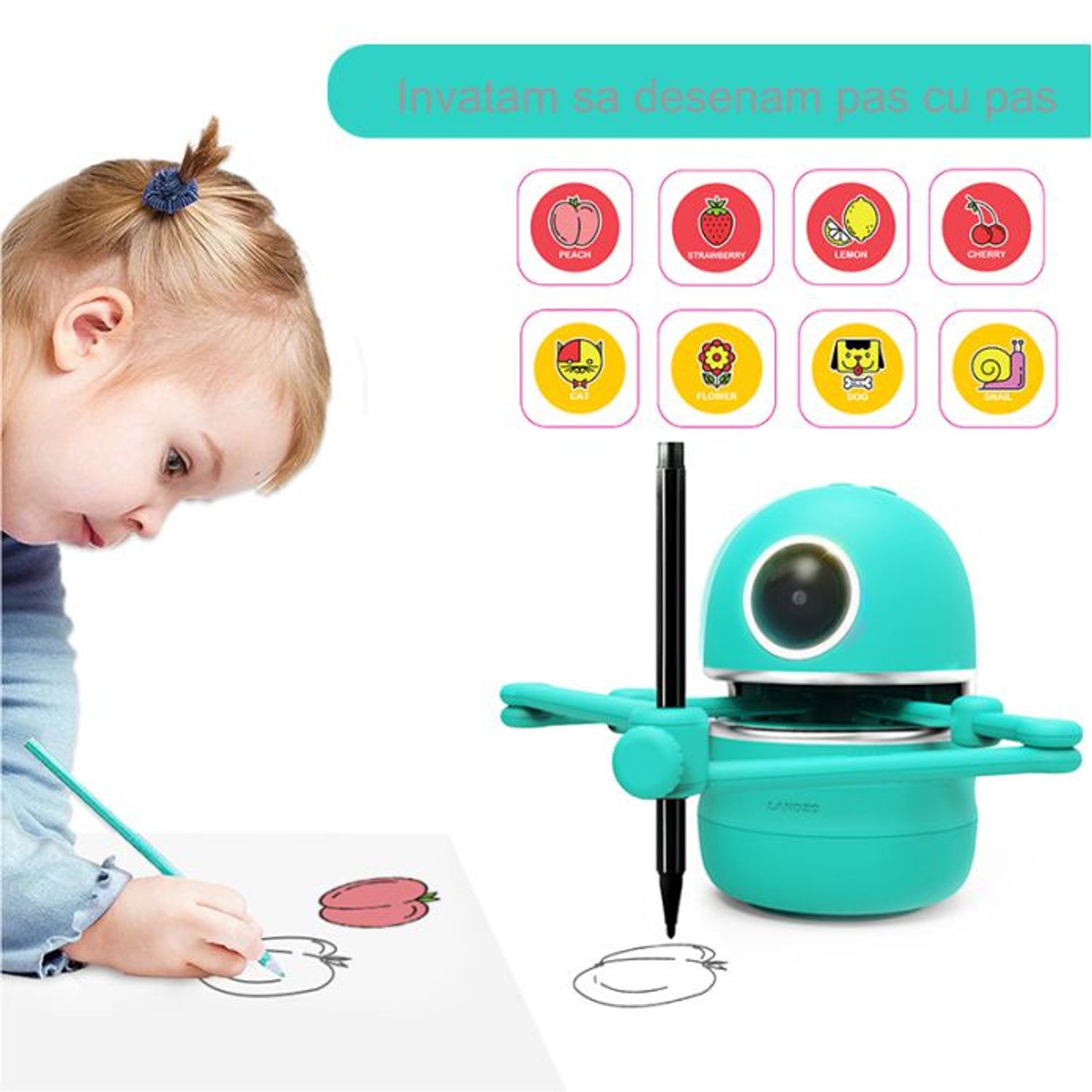 Jucarie Interactiva Electronica Robotelul Inteligent Quincy, SMARTIC&reg;, verde fotografia produsului View 5 L
