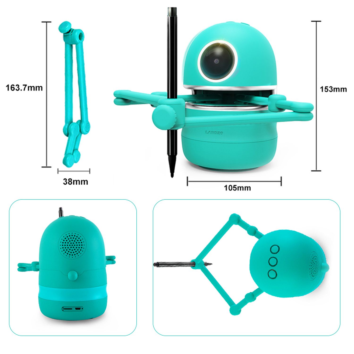Jucarie Interactiva Electronica Robotelul Inteligent Quincy, SMARTIC&reg;, verde fotografia produsului View 4 L