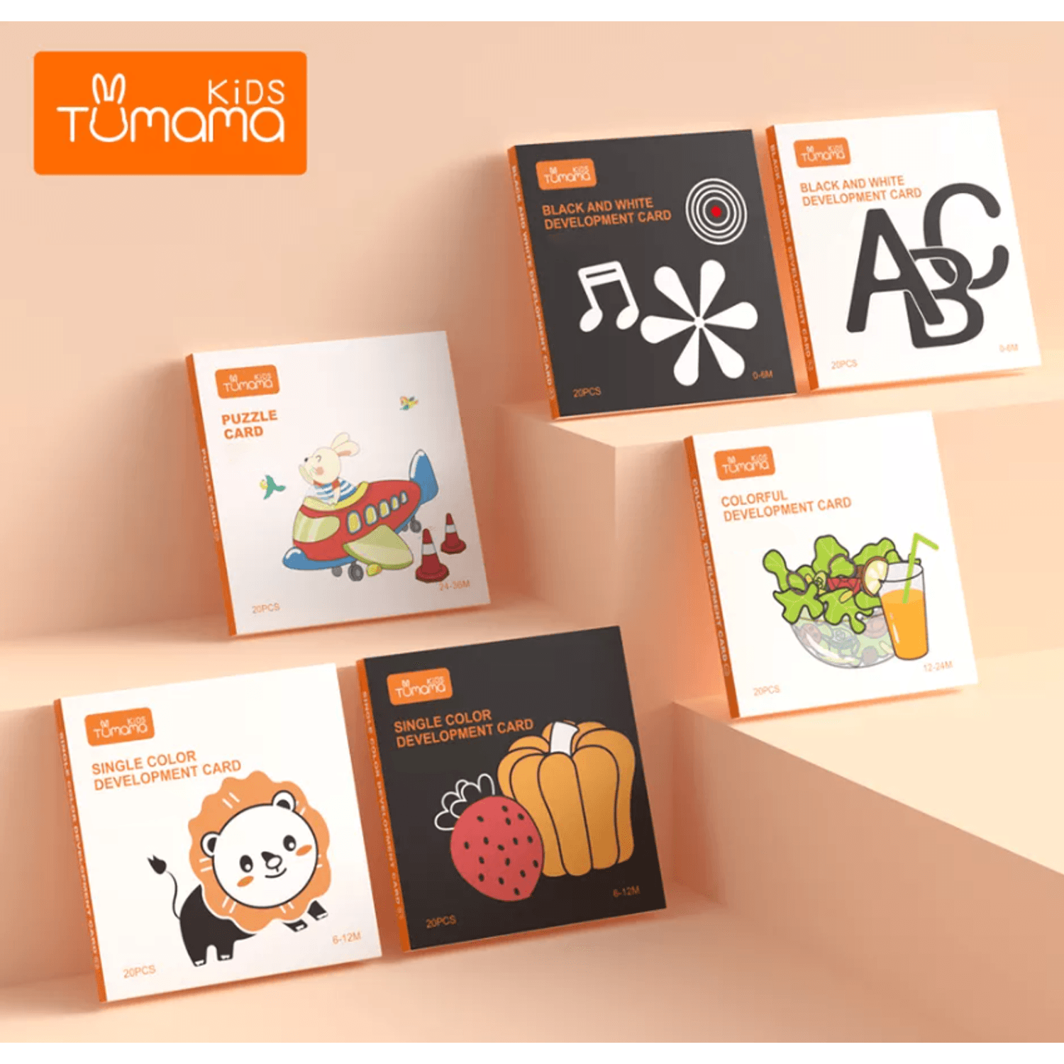 Set cartonase asociere 4 in 1, Tumama&reg; pentru bebelusi si copii, 80 piese, Litere, Cifre, Animale, Forme - 6970164872048 fotografia produsului View 5 L