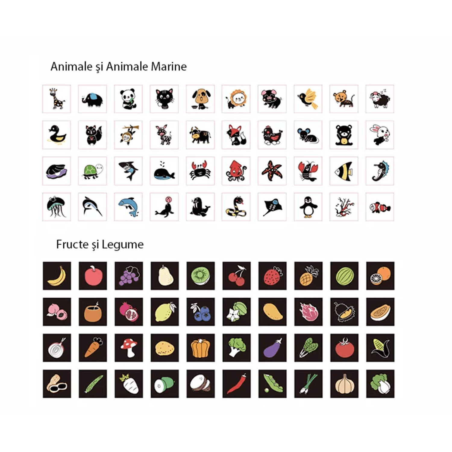 Set cartonase asociere 4 in 1, Tumama&reg; pentru bebelusi si copii, 80 piese, Litere, Cifre, Animale, Forme - 6970164872048 fotografia produsului View 3 L