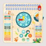 Tablita din lemn &ldquo;Calendarul naturii&rdquo;, 6 activitati, Design Bufnita, Limba Romana, 30x30 cm, Smartic&reg;, multicolor fotografia produsului View 6 S