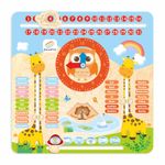 Tablita din lemn &ldquo;Calendarul naturii&rdquo;, 5 activitati, Design Girafa, Limba Romana si Engleza, 30x30 cm, Smartic&reg;, multicolor fotografia produsului