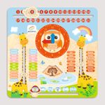 Tablita din lemn &ldquo;Calendarul naturii&rdquo;, 5 activitati, Design Girafa, Limba Romana si Engleza, 30x30 cm, Smartic&reg;, multicolor fotografia produsului View 6 S