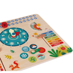 Tablita din lemn &ldquo;Calendarul naturii&rdquo;, 6 activitati, Design Bufnita, Limba Romana, 30x30 cm, Smartic&reg;, multicolor fotografia produsului View 3 S