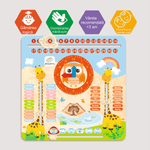 Tablita din lemn &ldquo;Calendarul naturii&rdquo;, 5 activitati, Design Girafa, Limba Romana si Engleza, 30x30 cm, Smartic&reg;, multicolor fotografia produsului View 2 S
