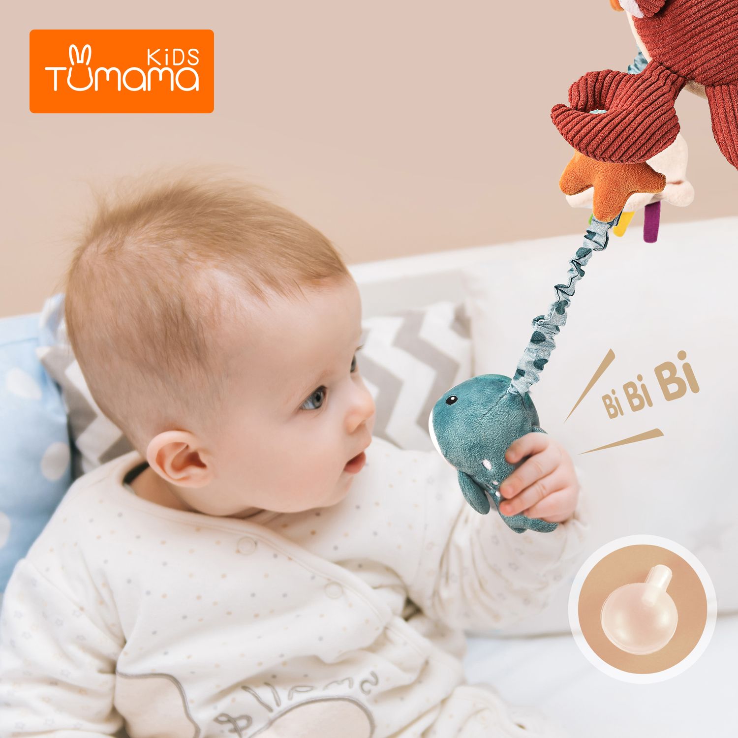 Jucarie Carusel cu Oglinda Acrilica si Zornaitori, Animale Marine, Varsta recomandata +0 luni, Tumama&reg;, multicolor fotografia produsului View 2 L