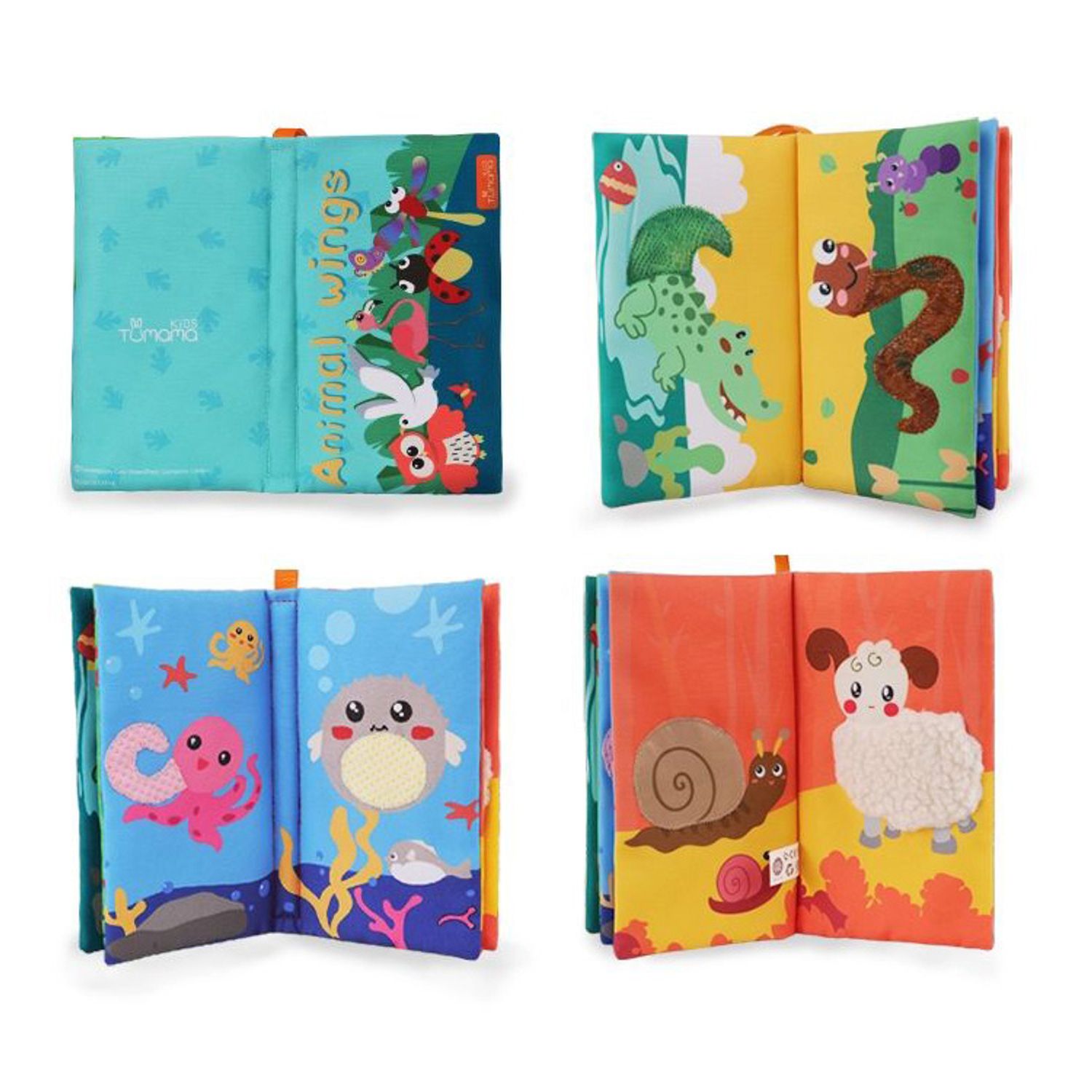 Carte interactiva fosnitoare Animal's Tails, TUMAMA&reg;, 6 animalute colorate, pentru dentitia copiilor si a - 6970164874707 fotografia produsului View 6 L