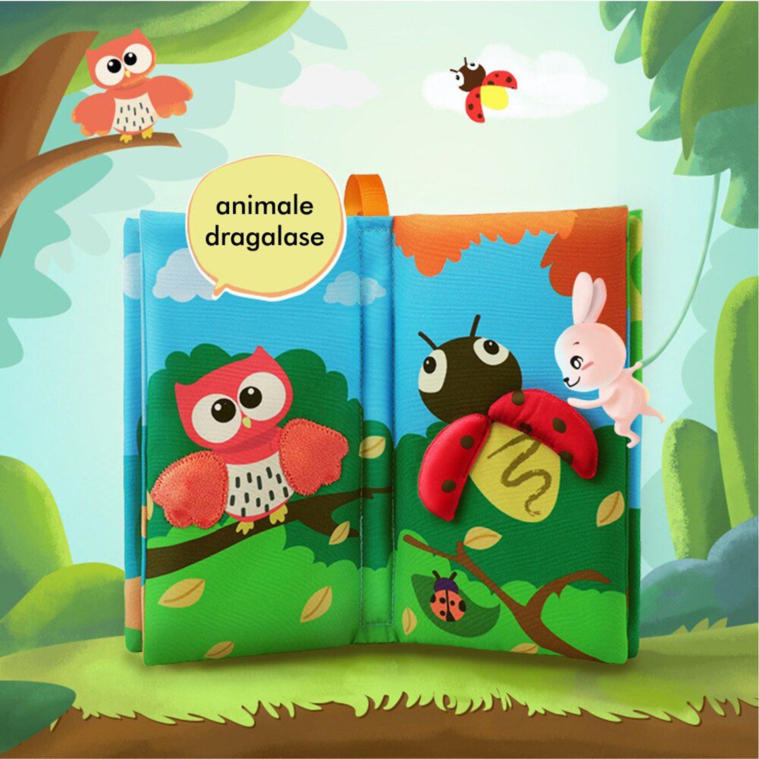 Carte interactiva fosnitoare Animal's Tails, TUMAMA&reg;, 6 animalute colorate, pentru dentitia copiilor si a - 6970164874707 fotografia produsului View 4 L